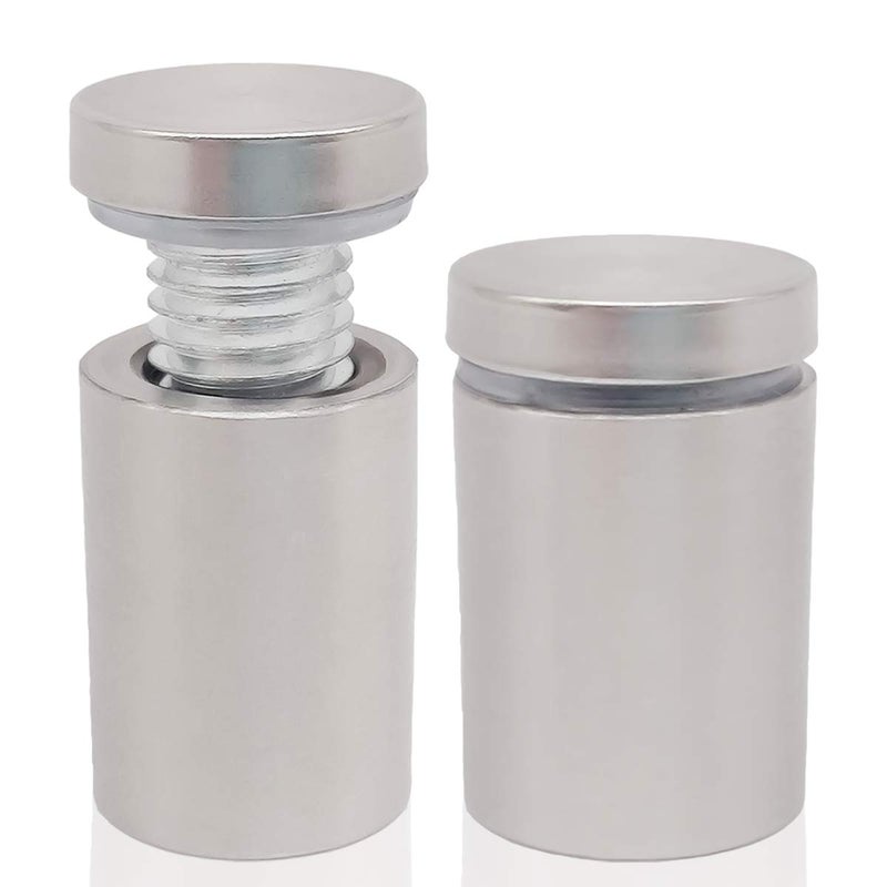 Lantee 20 Pcs Silver Tone Stainless Steel 19 x 30mm Standoff Hardware Mounts Screws for Glass - Image 1
